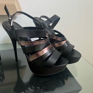 Gen E Ration 'Alyssa-1’  4.5" Hi Heel Black/Copper And Pewter 7B like new